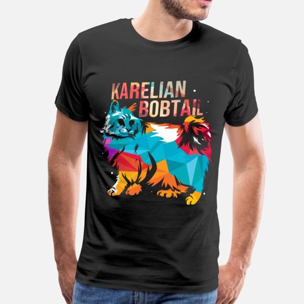 

karelian bobtail cat t shirt men print cotton s-xxxl clothes anti-wrinkle building spring autumn trend shirt