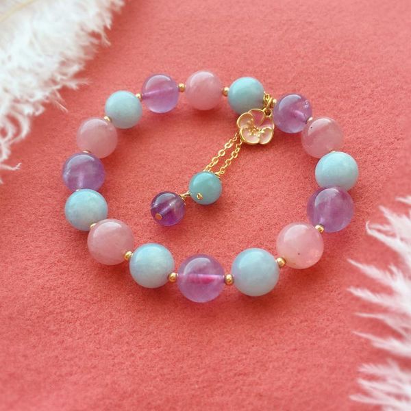 

ccijing natural crastal lavender bracelets women handmade garnet stone beads bracelets fitness tracker sc1120, Black