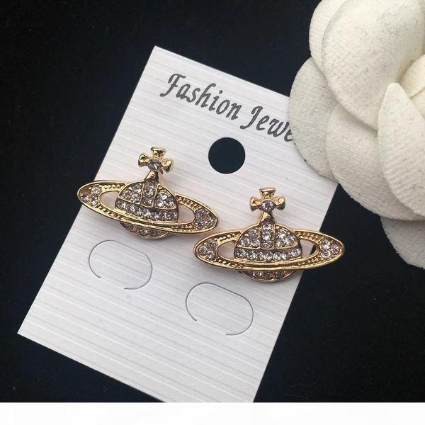 

2018 new satellite diamond earrings temperament wild ladies earrings je0635, Golden;silver