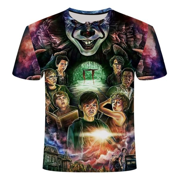 

horror movie it penny wise clown joker cool man 3d print shirts hentai harajuku graphic men clothing