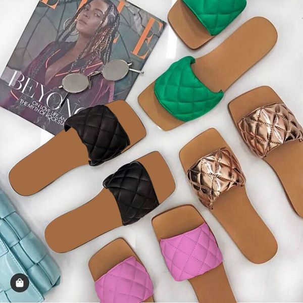 

2020 xia kuan flat sandals female candy-colored line-styled slippers, Black