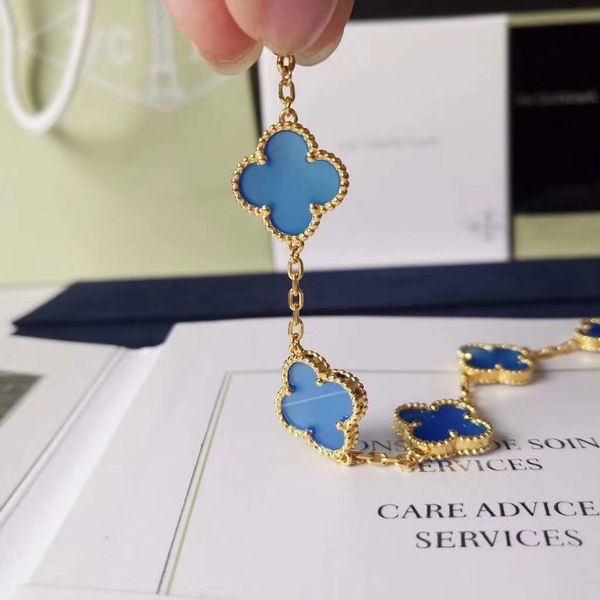 

s925 pure silver bracelet with flowers shape and blue agate rhombus clasp for women and mother jewelry gift vintage style ps7263