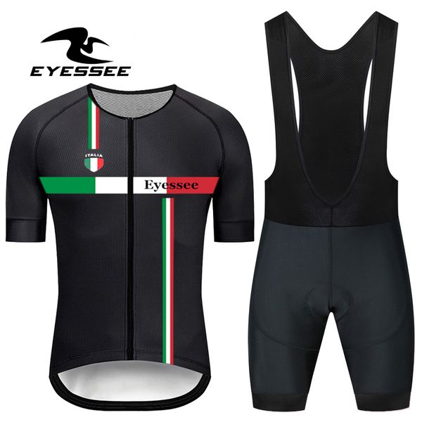 

eyessee 2020 высокого качества с коротким рукавом италия задействуя одежда мужская легкая ткань одежды дорожный велосипед mtb велосипед, Black;blue