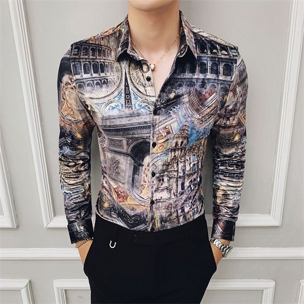 

luxury mens men warm long sleeve shirt casual c0925 shirts winter keep print slim shirts fit dress velvet business and camisa autumn ekatg, Black