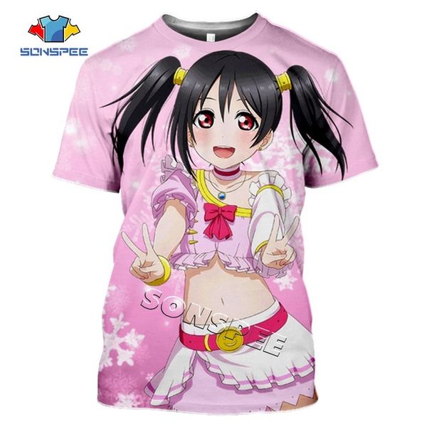 

men anime loli girl love live 3d print shirts anime hentai harajuku men clothing