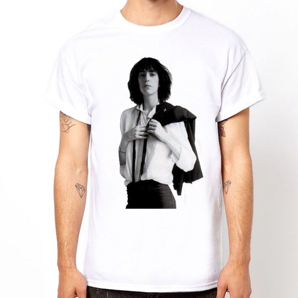 

patti smith fashion unique classic cotton men round collar short sleeve t-shirt design tees