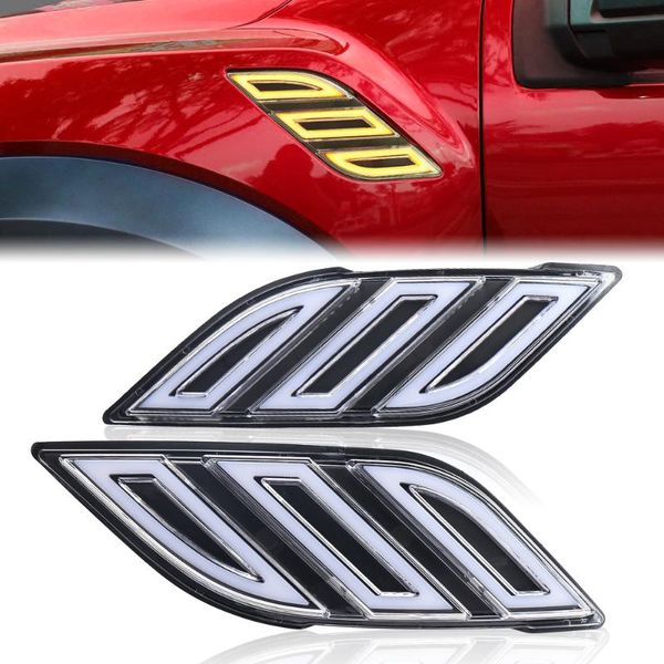 

белый и янтарный цвет side fender гриль свет для f-150 raptor fog light