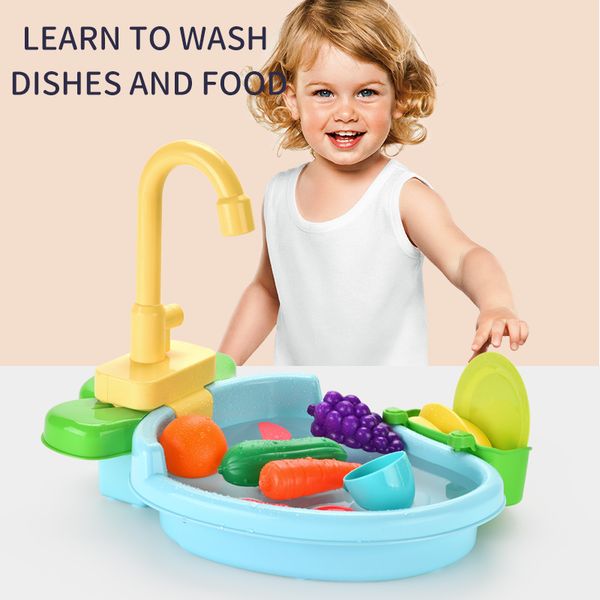 

kid toy cute & interesting multifunctional vegetable sink play house toy kitchen clean food workshop girl baby gift