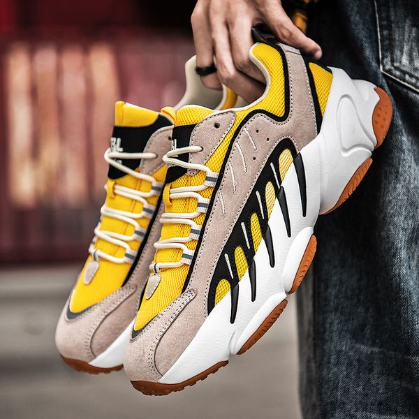 

2020 autumn men walking jogging sneakers suede+fabric gym shoes for men popular running shoes boy rubber training