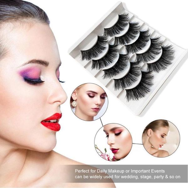 

false eyelashes 5pairs 3d natural thick long eye lashes makeup beauty extension tools
