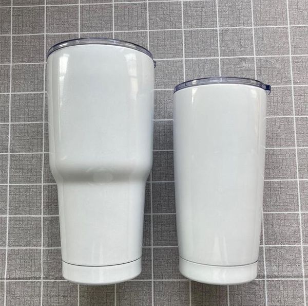 

30oz blank sublimation coating tumblers sports cup stainless steel double wall vacuum travel mug with lid sea shipping cca12482 50pcs