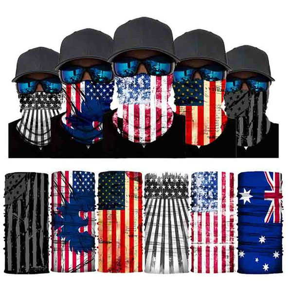 

cycling usa flag magic head face protective mask neck gaiter biker's tube bandana scarf wristband beanie cap outdoor sports