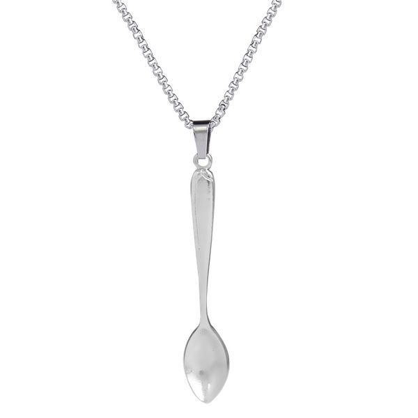 

soup spoon necklace100% full staineless steel, Silver
