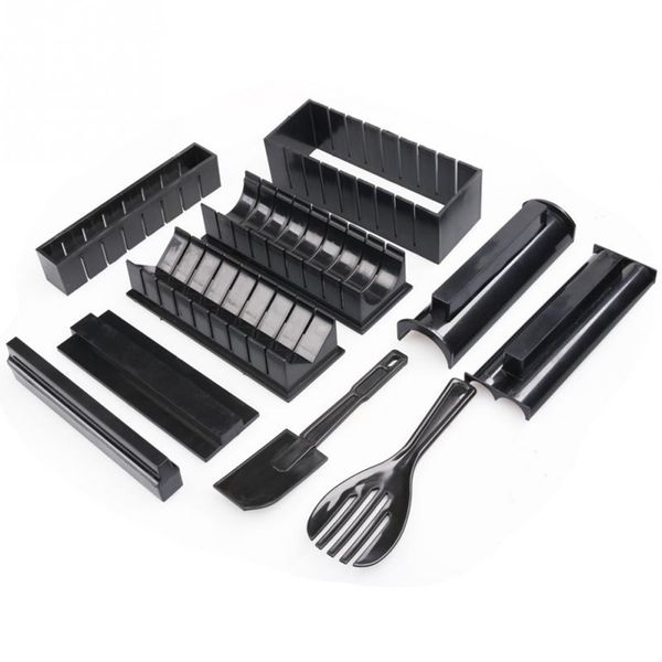 

10pcs black diy sushi maker mold rice roll mold kitchen tool