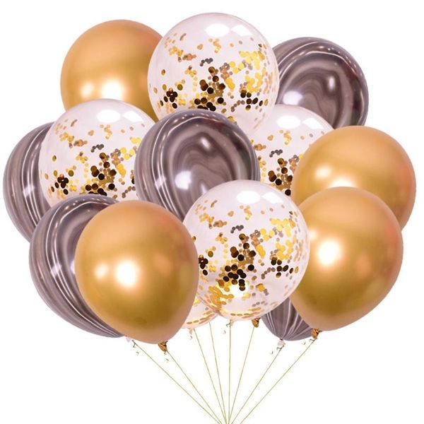 

15pcs a bag sequin confetti balloons sequin balloon set agate latex ball birthday party wedding decoration