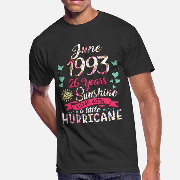

июнь 1993 26 years of being саншайн mix hurricane тенниски людей напечатанный футболочку круглый шеи тенденция fit комфортное лето стиль vin
