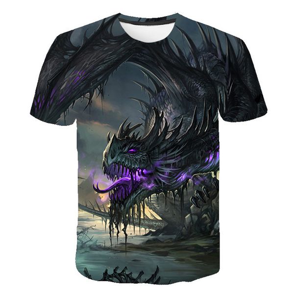 

popular chinese cartoon dragon and versatile harajukut-shirts 3d print shirts oversized hentai comics men clothing