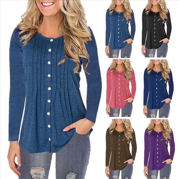 

autumn new fashion women o neck cotton long sleeve applique fit plus size solid color bloues wholesale z4, White