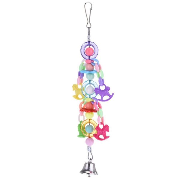 

decoration chewing parrot toy colorful swing bite training hanging acrylic beads