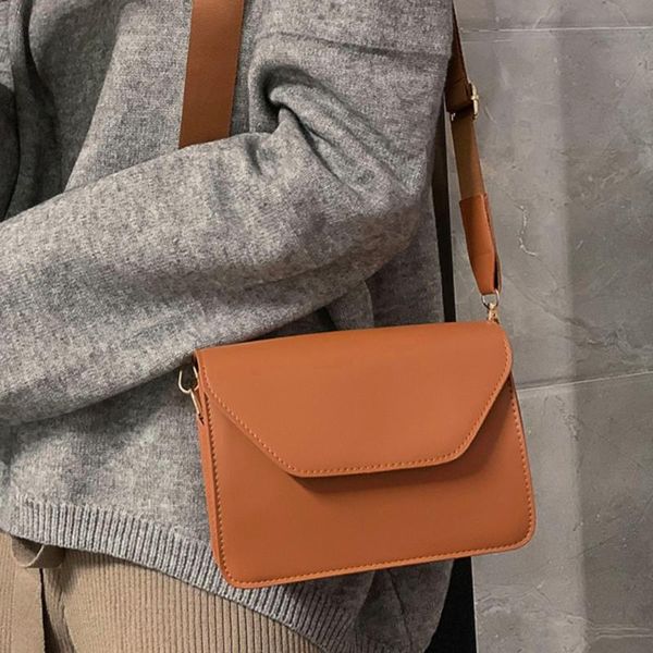 

vintage pu leather crossbody bags for women 2020 solid color shoulder messenger bag luxury handbags designer crossbody bag 616
