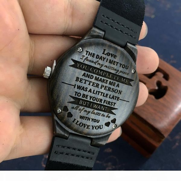 

personalized wooden custom watch for men boyfriend gifts engraved confirm text for black sandalwood watch can't change the text, Slivery;brown