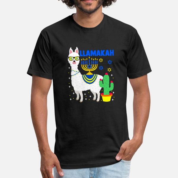 

hanukkah menorah llama funny chanukah jewish gift t shirt men print short sleeve euro size s-3xl standard famous breathable summer shirt