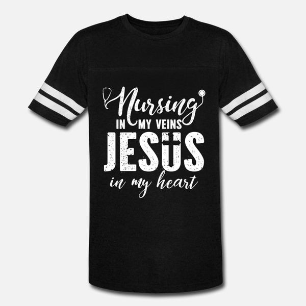 

nursing in my veins jesus in my heart t shirt men customized cotton o neck pictures anti-wrinkle comical spring autumn natural shirt