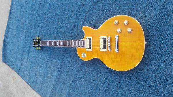 

in stock 1959 limited edition 1200 guns n roses signature rosso aka corsa racing yellow flame maple electric guitar copy seymour dunc