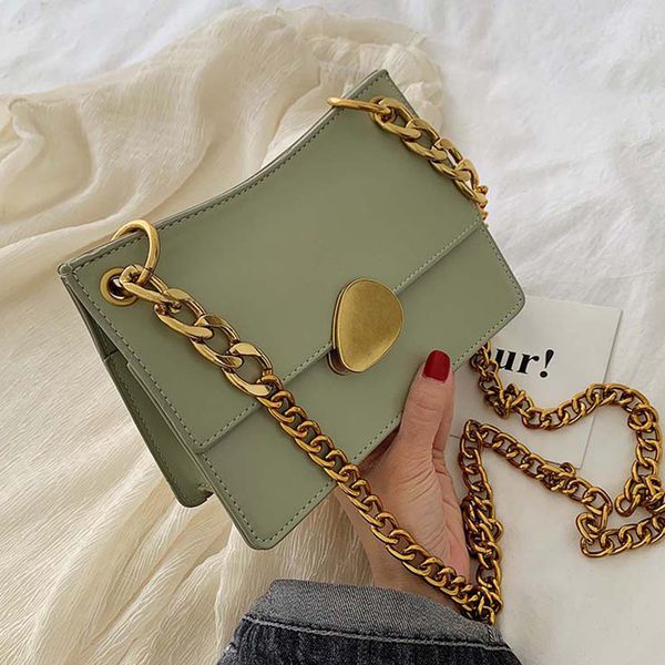 

etaill зеленый женщины посыльного сумки 2020 летняя мода женщин сумка pu кожа сумка малый закрылков золотой цепи crossbody сумки