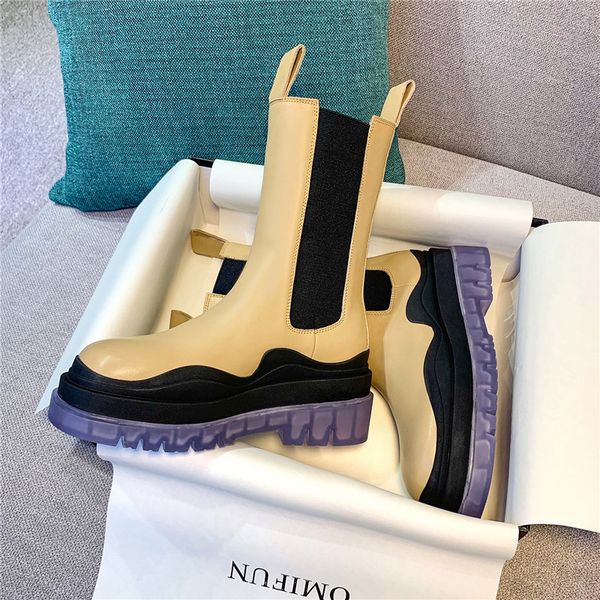 

clear heels boots women 2021 spring women footwear thick sole women winter warm boots 9#22/20d50, Black