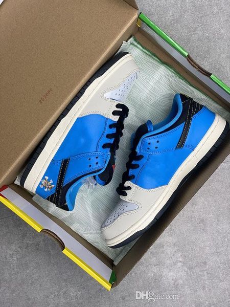 

new instant skateboards x sb low skateboarding shoes men running shoes grey toe 3m reflective blue hero sports sneakers with box