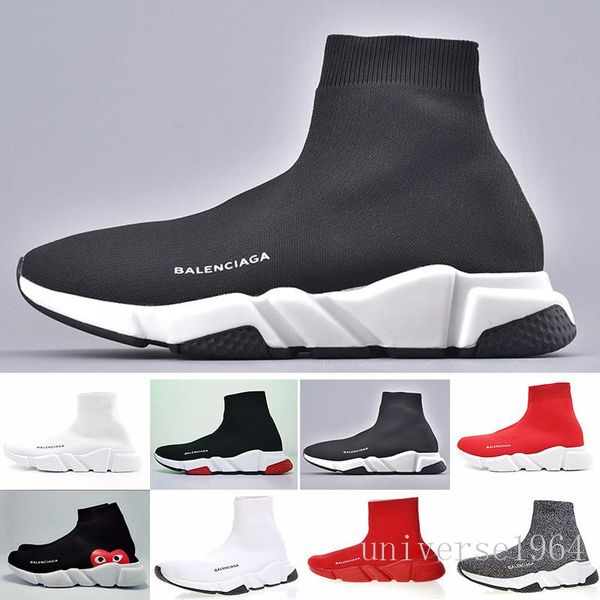 

2019 new paris speed trainers knit sock shoe original designer mens womens sneakers high casual shoes with box lip7