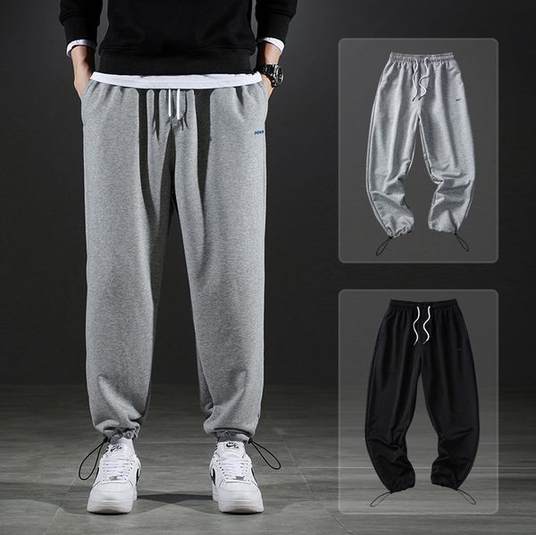

spring and autumn men casual gymnastic pants pure cotton korean-style trend drawstring ankle banded pants loose running harem pa, Black;blue