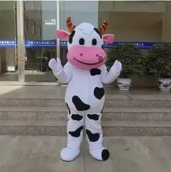 

professional farm dairy cow mascot costume cartoon fancy dress ing, Red;yellow