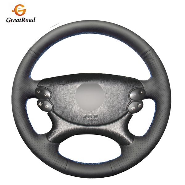 

hand made black genuine leather steering wheel cover for e-class w211 e230 e280 e350 cls-class cls350 cls500