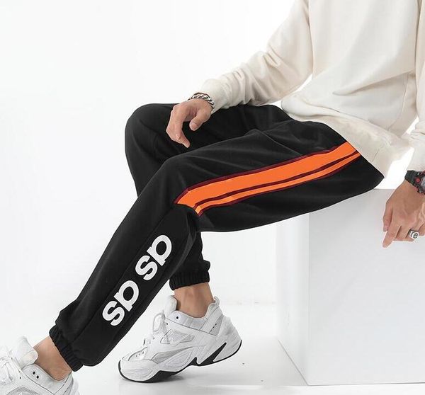 

autumn mens sweatpants with letters new fashion casual track pants for men jogger pants drawstring long pant s-2xl optional, Black