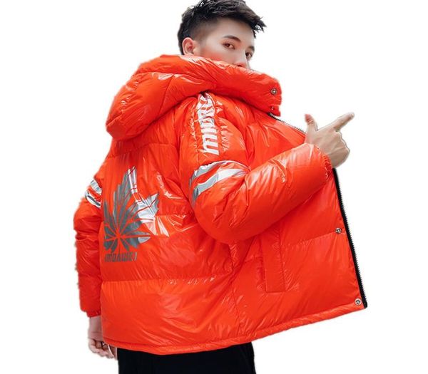 

winter white duck down jacket men hooded coat fashion new parkas thick liner male warm clothes, Black