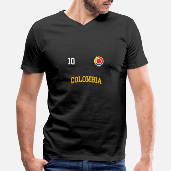 

colombia soccer no. 10 colombian flag camiseta fut t shirt men personalized 100% cotton plus size 3xl clothing fit funny spring letters, White;black