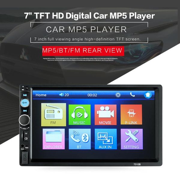 

lamjad 7010b car radio 2din 7" autoradio bluetooth auto stereo mirrorlink fm/usb mp5 player with rearview camera steering wheel