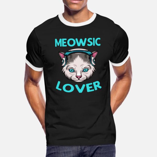 

meowsic lover music cat with headphones t shirt men sunlight tee shirt euro size s-3xl gents sunlight breathable spring unique shirt