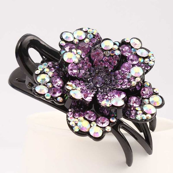 

retro women hairpins shiny rhinestone flower hair clips barrettes for lady elegant crystal duck clip hair pins jewelry
