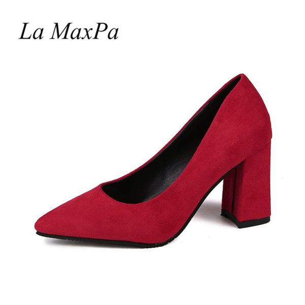

dress shoes la maxpa size 35-39 black bottom high heels 8.5cm beige red female ladies designer luxury thick wedding