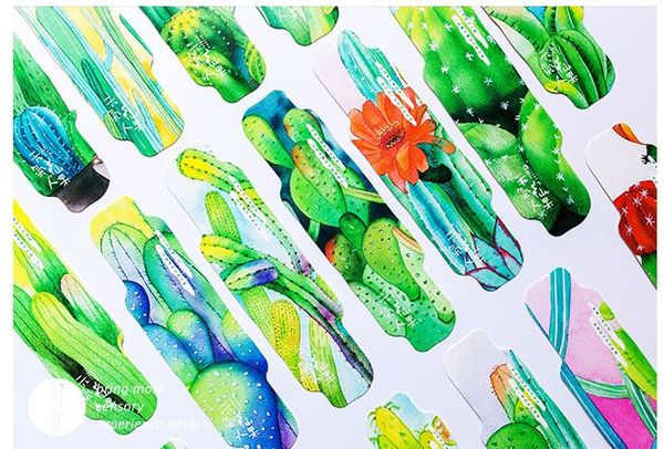 

30pcs/pack vigor cactus bookmark paper bookmarkers promotional gift stationery film bookmarks for books book markers