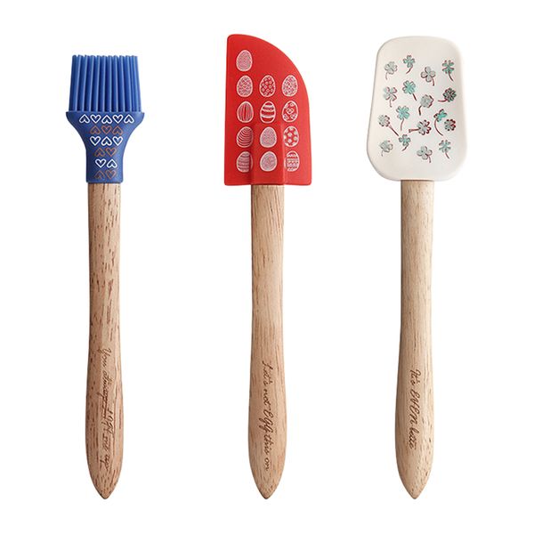 

brush spatula spoon food grade silicone heat resistant baking tools set mixing