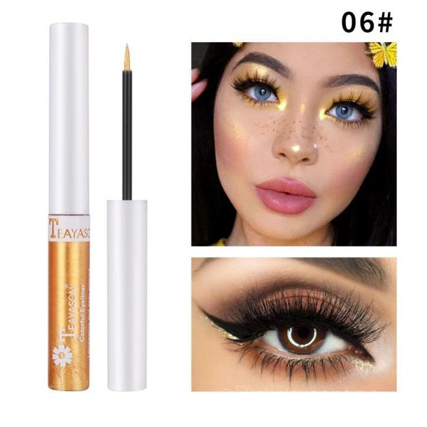 

teayason 6 colors brighten lying silkworm eyeliner liquid eye shadow glitter pearly sequins mermaid shell makeup beauty tools