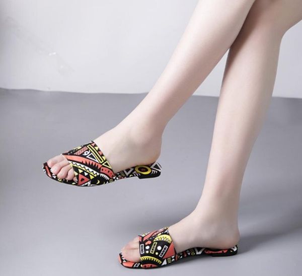 

women summer flat light shoes woman slides slippers vintage pu leather plus size open toe sandalias mujer sapato femininon301, Black