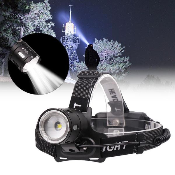 

headlamps rechargeable led headlamp waterproof xpl-v6 bulb rotary zoomable 3 modes head lamp