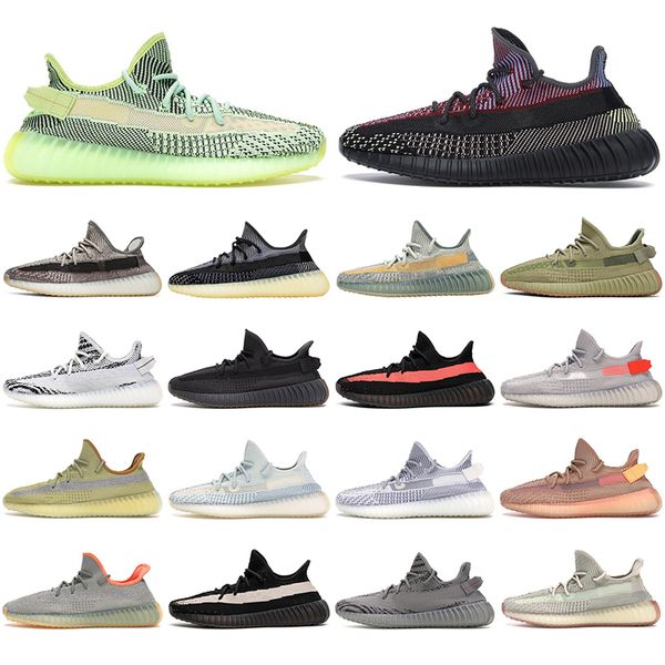 

2020 kanye yecheil black static 3m reflective zebra men women running shoes cloud true bred mens trainers sports sneaker, White;red