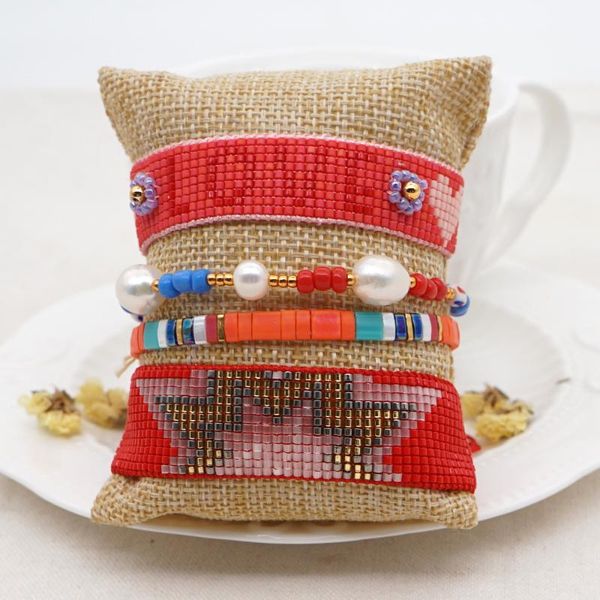

go2boho women's bracelet on hand handmade woven miyuki mexico love letter pulseras mujer tila beads braelets femme 2020 new, Golden;silver