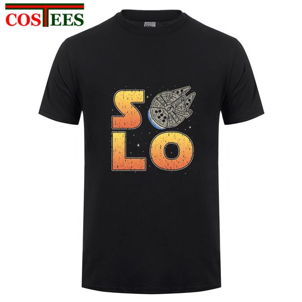 

2018 горячих продажи новой моды звездных войн винтажных футболок мужчин solo сокол футболка дарт вейдер ретро тенниска camiseta tops тройник